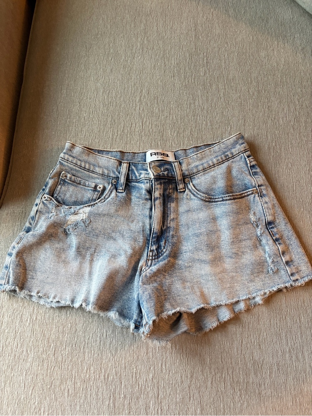 RSQ Light Blue Distressed Denim Cutoff Shorts